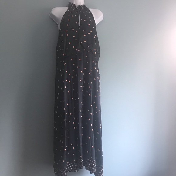Mint Velvet Spot Print Halter Dress, Navy. Size 14 - Picture 7 of 7